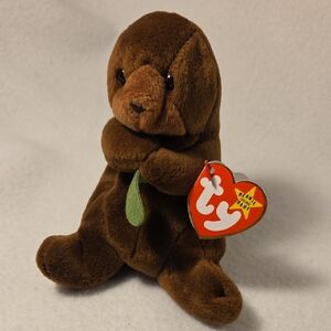 Ty Beanie Babies "Seaweed" The Otter Plush Toy 1995 Vintage
